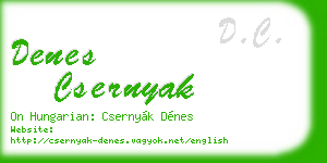 denes csernyak business card