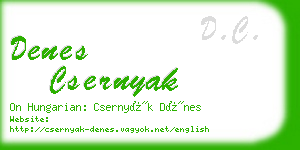 denes csernyak business card